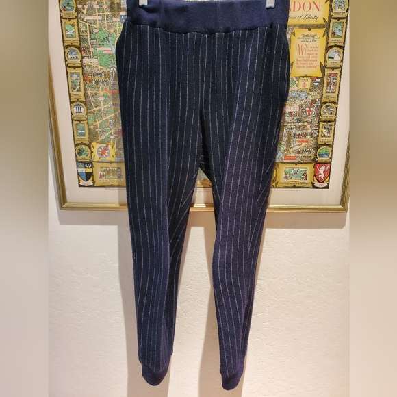 Eudon Choi Pants - Eudon CHOI london Jogger Style Wool Pants Navy Sriped Sm